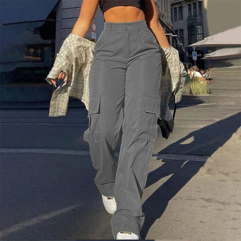 🔥 BESTSELLER | 10PCS $26.34 | Women's High-Waist Straight-Leg Cargo Pants
