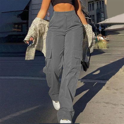 🔥 BESTSELLER | 10PCS $26.34 | Women's High-Waist Straight-Leg Cargo Pants