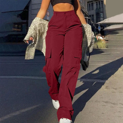 🔥 BESTSELLER | 10PCS $26.34 | Women's High-Waist Straight-Leg Cargo Pants