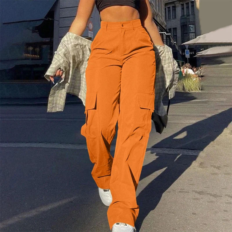🔥 BESTSELLER | 10PCS $26.34 | Women's High-Waist Straight-Leg Cargo Pants