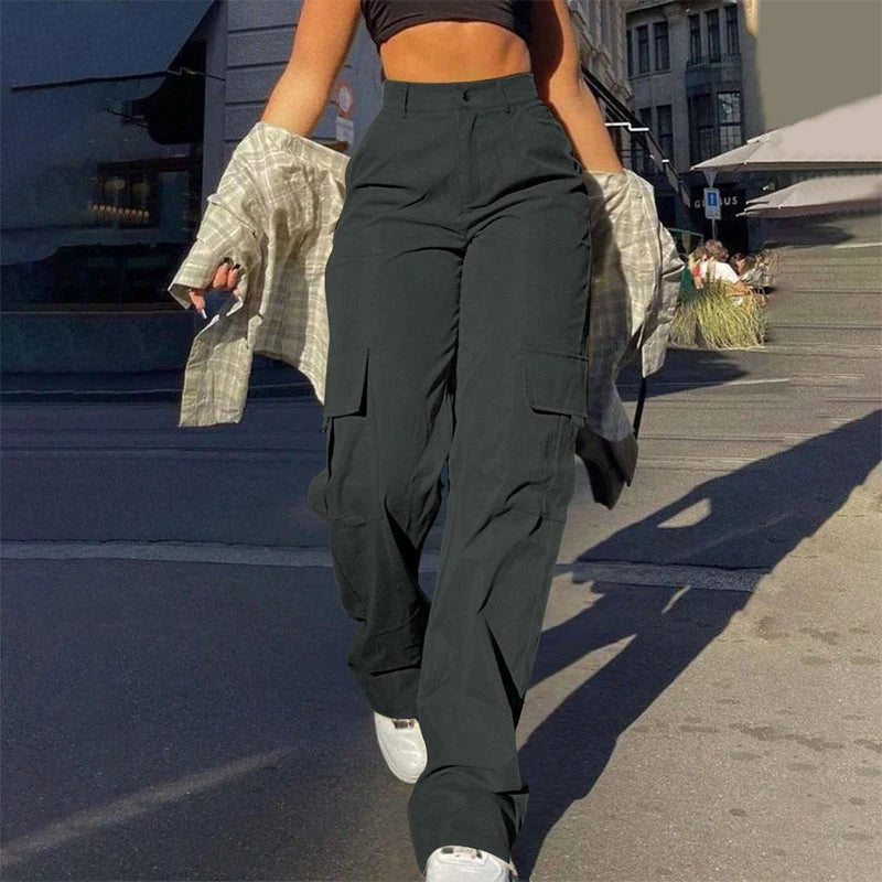 🔥 BESTSELLER | 10PCS $26.34 | Women's High-Waist Straight-Leg Cargo Pants