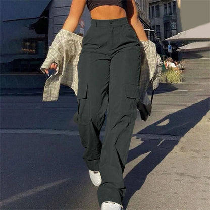🔥 BESTSELLER | 10PCS $26.34 | Women's High-Waist Straight-Leg Cargo Pants