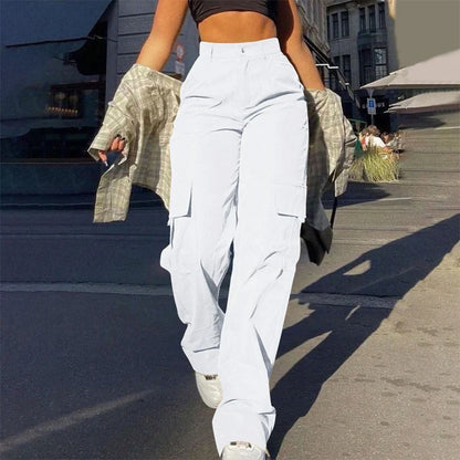 🔥 BESTSELLER | 10PCS $26.34 | Women's High-Waist Straight-Leg Cargo Pants