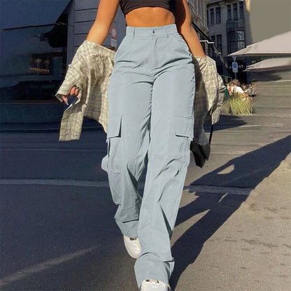 🔥 BESTSELLER | 10PCS $26.34 | Women's High-Waist Straight-Leg Cargo Pants
