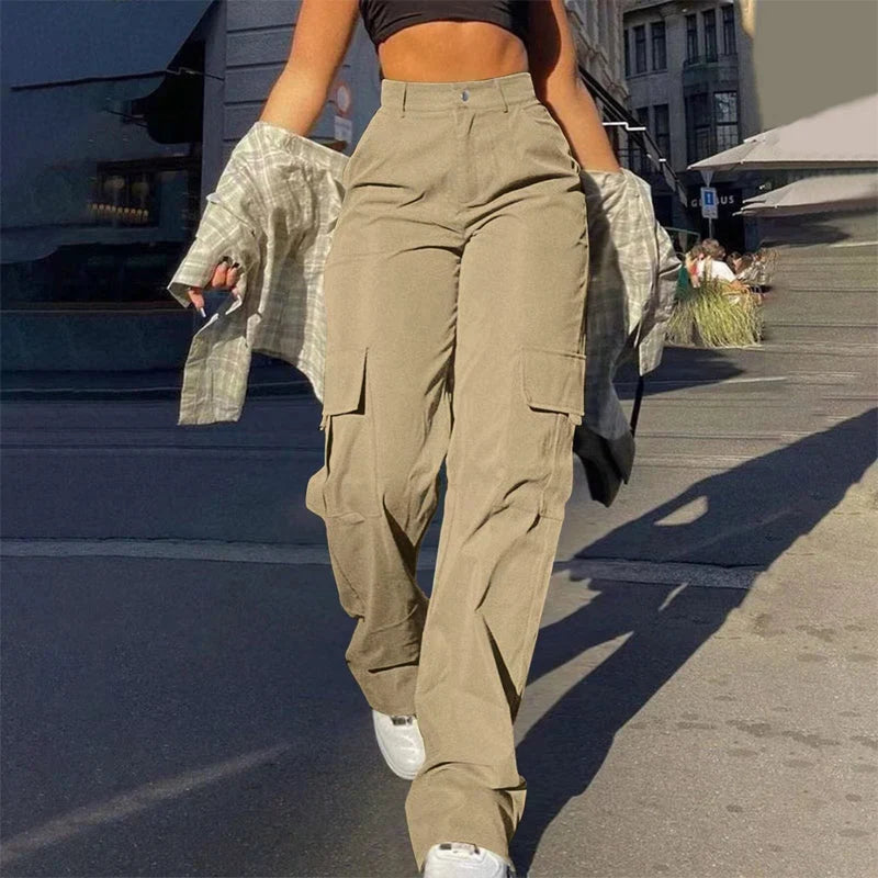 🔥 BESTSELLER | 10PCS $26.34 | Women's High-Waist Straight-Leg Cargo Pants