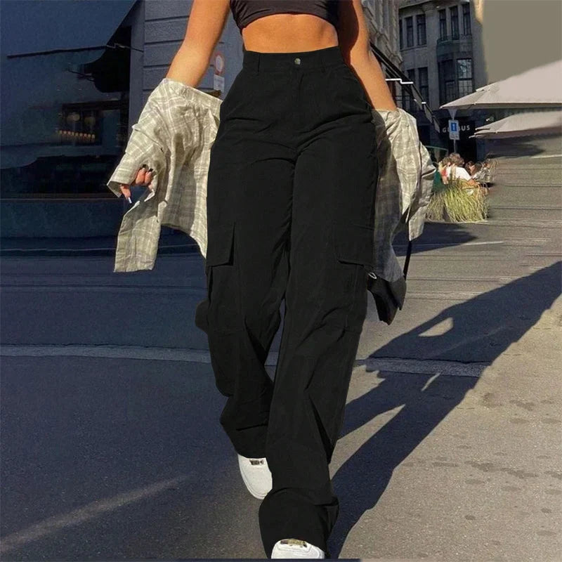 🔥 BESTSELLER | 10PCS $26.34 | Women's High-Waist Straight-Leg Cargo Pants