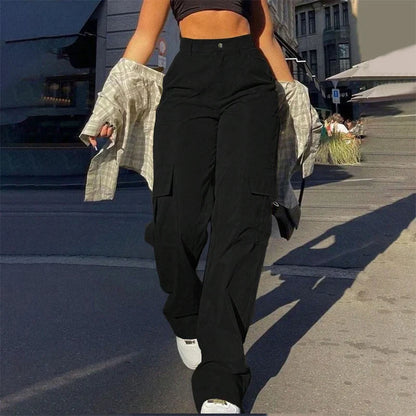 🔥 BESTSELLER | 10PCS $26.34 | Women's High-Waist Straight-Leg Cargo Pants