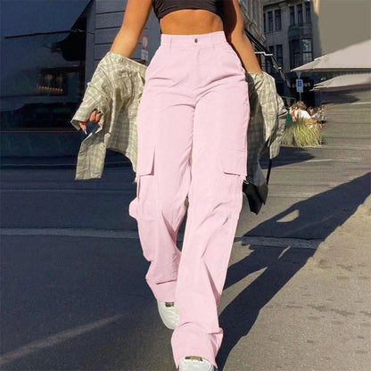 🔥 BESTSELLER | 10PCS $26.34 | Women's High-Waist Straight-Leg Cargo Pants