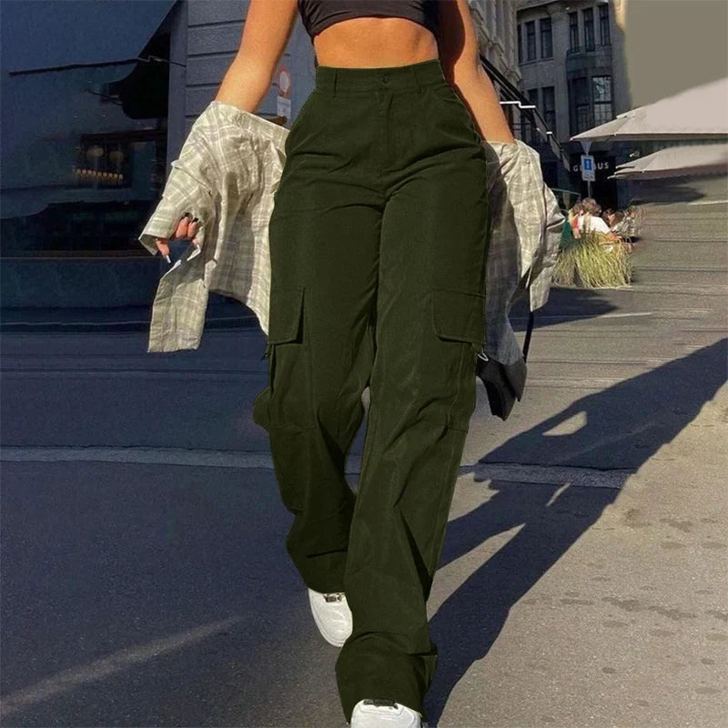 🔥 BESTSELLER | 10PCS $26.34 | Women's High-Waist Straight-Leg Cargo Pants