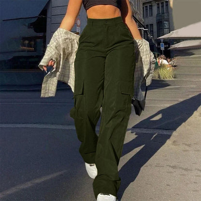 🔥 BESTSELLER | 10PCS $26.34 | Women's High-Waist Straight-Leg Cargo Pants