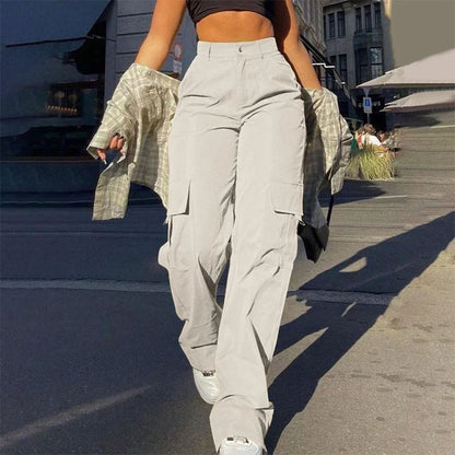 🔥 BESTSELLER | 10PCS $26.34 | Women's High-Waist Straight-Leg Cargo Pants
