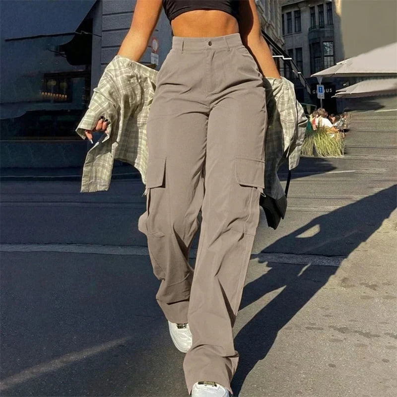 🔥 BESTSELLER | 10PCS $26.34 | Women's High-Waist Straight-Leg Cargo Pants