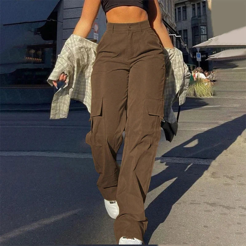 🔥 BESTSELLER | 10PCS $26.34 | Women's High-Waist Straight-Leg Cargo Pants