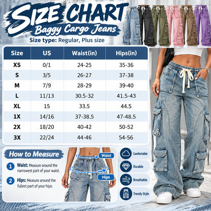 🔥 BESTSELLER | 6PCS $24.99 | Baggy Cargo Jeans