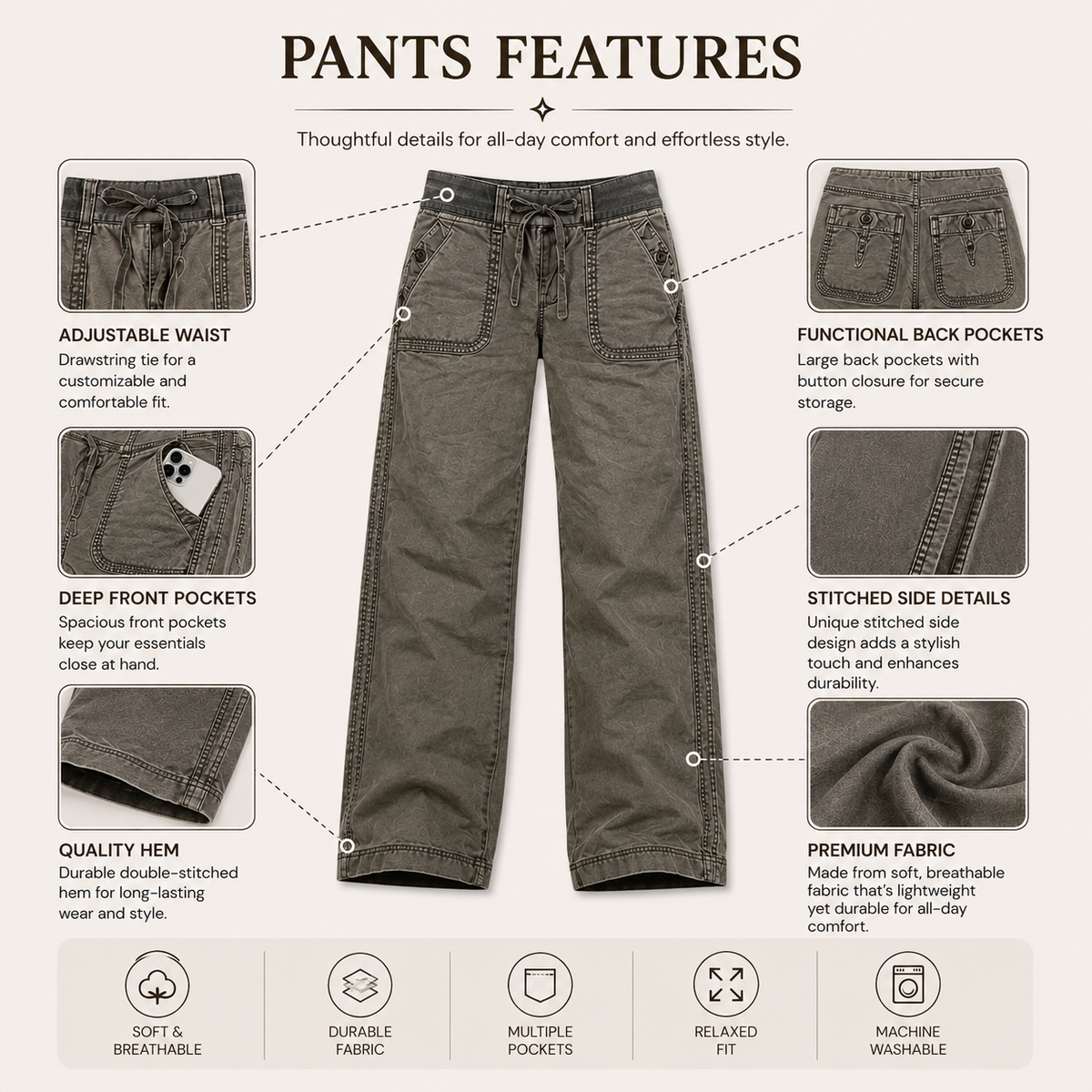 🔥 BESTSELLER | 8PCS $24.99 | Women's High Stretch Mid Rise Straight Pants